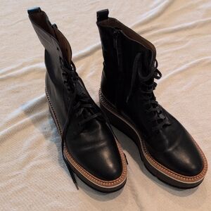 Robert Clergerie Black and Brown Lace-Up Boots